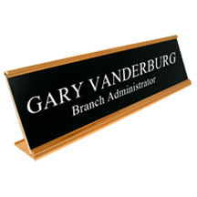 2&quot; x 8&quot; Traditional Aluminum Desk Sign